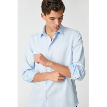 Camasa slim fit din amestec de bumbac