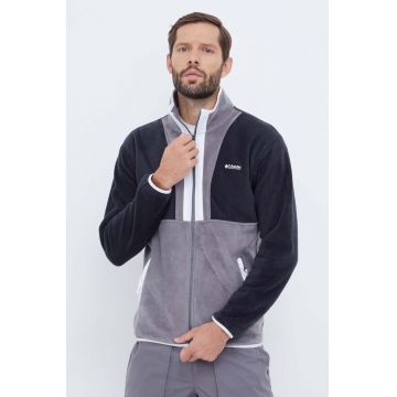 Columbia bluză M Back Bowl FZ Fleece bărbați, culoarea gri, cu model 1872794