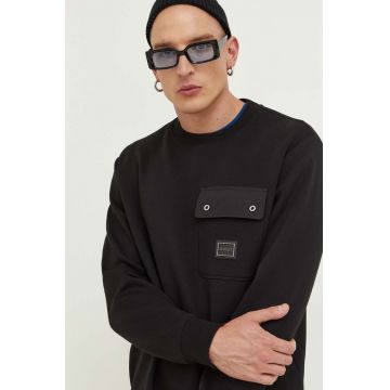 HUGO bluza barbati, culoarea negru, neted