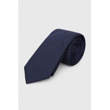 HUGO cravata de matase culoarea albastru marin