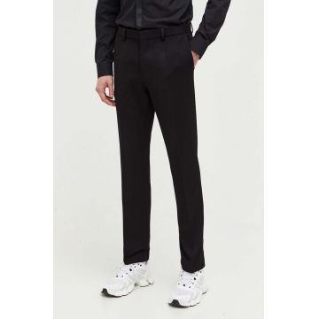 HUGO pantaloni barbati, culoarea negru, drept