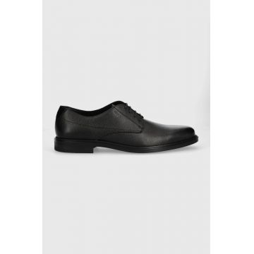 HUGO pantofi de piele Kerr barbati, culoarea negru, 50503678
