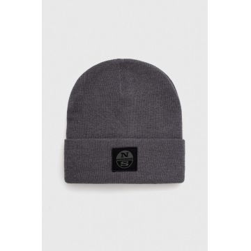 North Sails caciula culoarea gri, din tricot gros