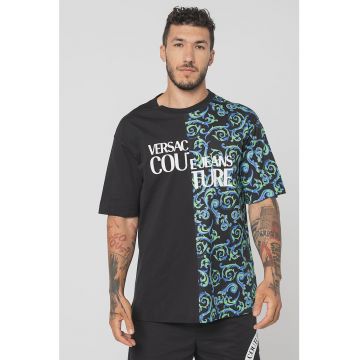 Tricou cu segment cu imprimeu baroc