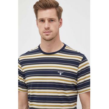 Barbour tricou din bumbac culoarea albastru marin, modelator