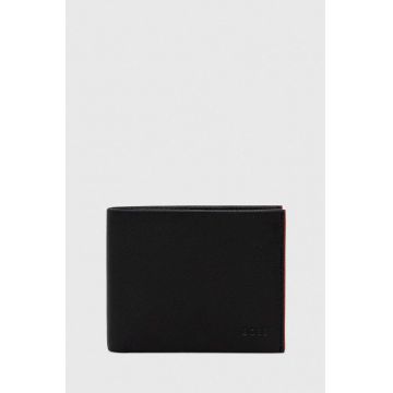 BOSS portofel de piele barbati, culoarea negru