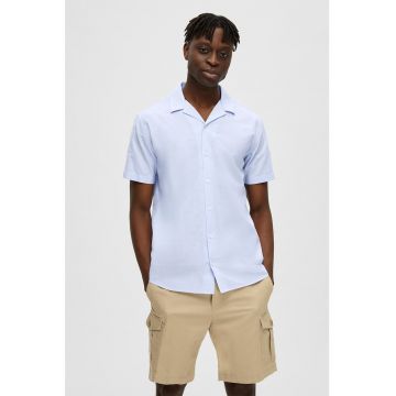 Camasa regular fit din amestec de in