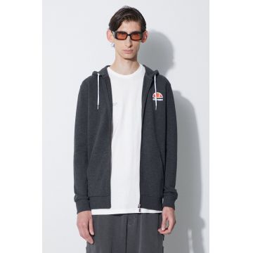 Ellesse hanorac de bumbac barbati, culoarea negru, cu glugă, neted Ellesse hanorac de bumbac barbati, culoarea negru, cu glugă, neted