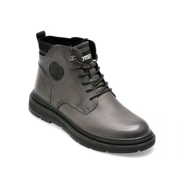 Ghete OTTER gri, E630001, din piele naturala