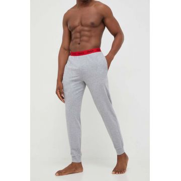 HUGO pantaloni de pijama barbati, culoarea gri, neted