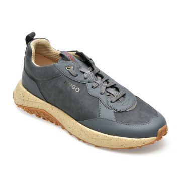 Pantofi HUGO gri, 4340, din piele ecologica