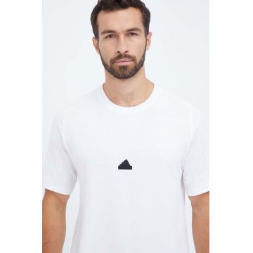 adidas tricou din bumbac Z.N.E culoarea alb, cu imprimeu