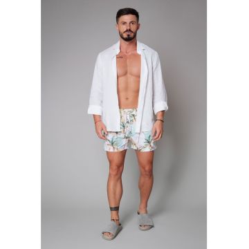Bermude de baie cu model tropical