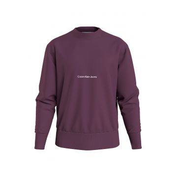 Bluza sport cu decolteu la baza gatului si logo