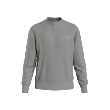 Bluza sport cu decolteu la baza gatului si logo
