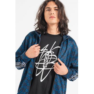 Bluza sport cu imprimeu logo si fermoar Dogda
