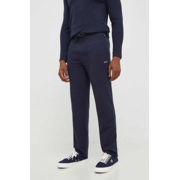BOSS pantaloni de lounge culoarea albastru marin, neted