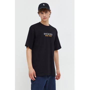 Dickies tricou din bumbac culoarea negru, cu imprimeu