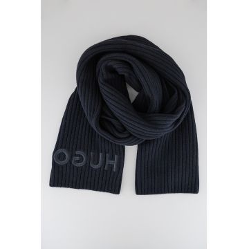 Fular de lana virgina cu broderie logo