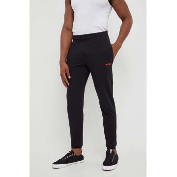HUGO pantaloni de lounge culoarea negru, neted