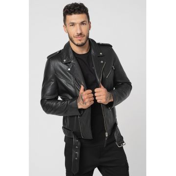 Jacheta biker de piele Lowis