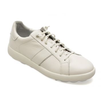 Pantofi GEOX albi, U36FYC, din piele naturala