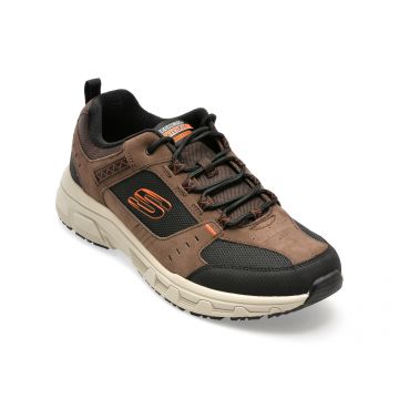 Pantofi SKECHERS maro, OAK CANYON, din piele intoarsa si material textil