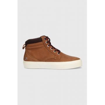 Pepe Jeans sneakers din piele YOGI BOOT culoarea maro, PMS30998 Pepe Jeans sneakers din piele YOGI BOOT culoarea maro, PMS30998
