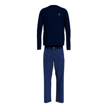 Pijama din bumbac cu pantaloni lungi