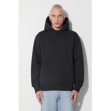 adidas Originals bluză barbati, culoarea negru, cu glugă, neted HK0314-BLACK