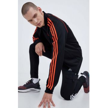 adidas Originals bluza barbati, culoarea negru, cu imprimeu