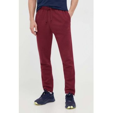 adidas pantaloni de trening culoarea bordo, neted
