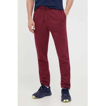 adidas pantaloni de trening culoarea bordo, neted