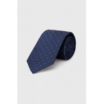 BOSS cravata de matase culoarea albastru marin