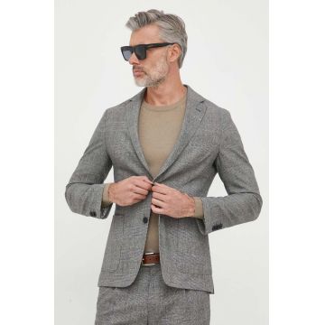 BOSS sacou din lana culoarea negru