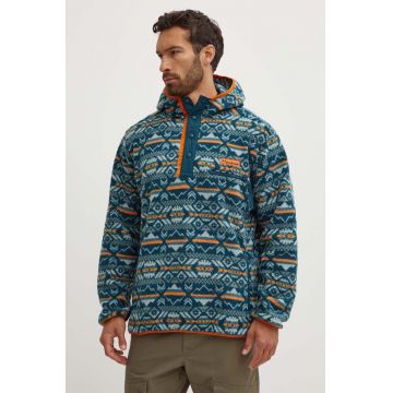 Columbia bluză M Helvetia Hoodie bărbați, culoarea verde, cu glugă, cu model 2013705
