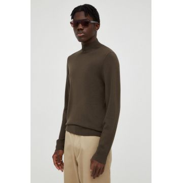 Drykorn pulover de lana barbati, culoarea maro, light, cu turtleneck