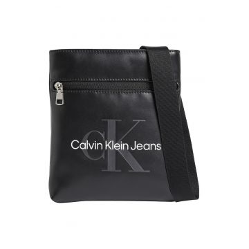 Geanta crossbody de piele ecologica cu imprimeu logo