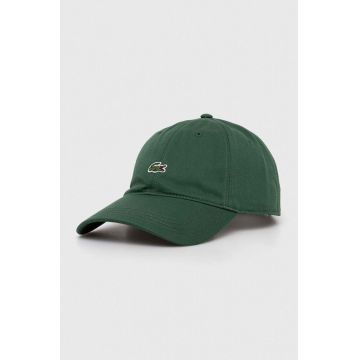 Lacoste șapcă de baseball din bumbac culoarea verde, cu imprimeu RK0491-031