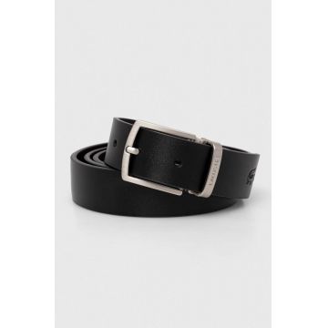 Lacoste curea din piele cu catarame detasabile culoarea negru