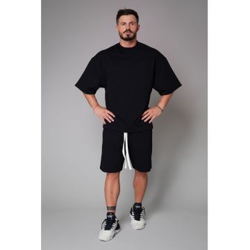 Set de tricou cu maneci cazute si pantaloni scurti - 2 piese