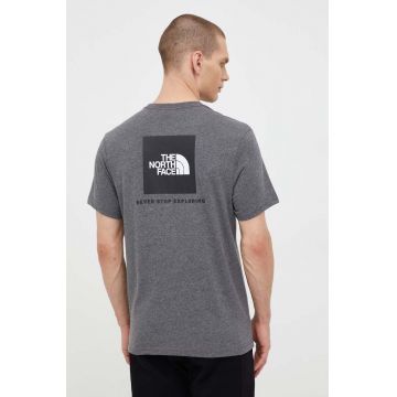 The North Face tricou barbati, culoarea gri, melanj