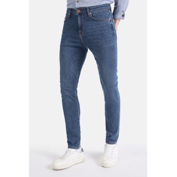 Blugi skinny cu aspect decolorat