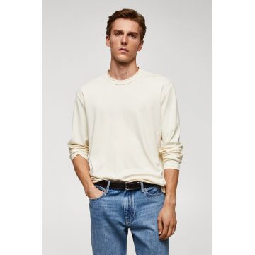 Bluza de bumbac cu decolteu la baza gatului Gareth