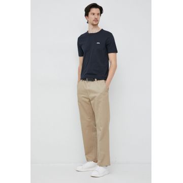 BOSS tricou din bumbac BOSS ATHLEISURE culoarea albastru marin, neted
