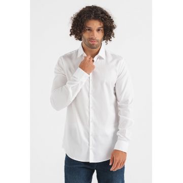 Camasa slim fit din bumbac pique