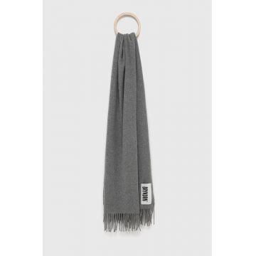 Drykorn Fular Gaze culoarea gri, material neted