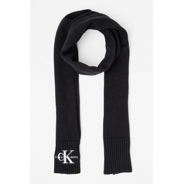 Fular din bumbac organic cu detaliu logo