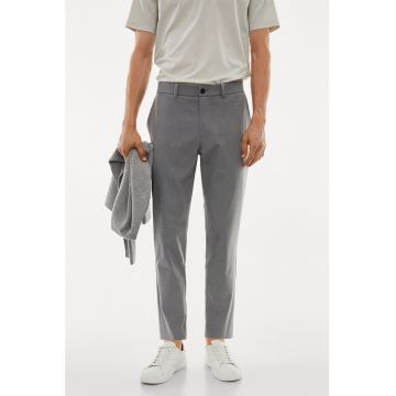 Pantaloni slim fit crop din material elastic Bologna