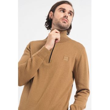 Pulover tricotat fin cu logo